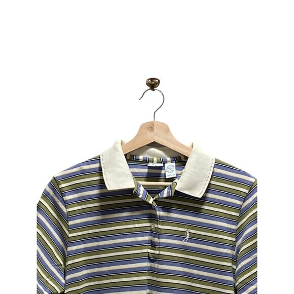 Izod Striped Polo Shirt Purple Size L Y2K - Picture 4 of 13